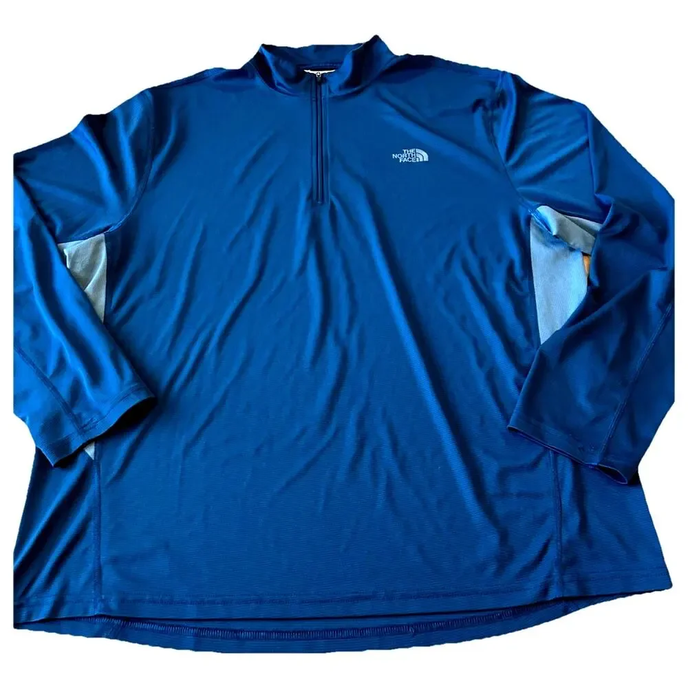 North Face Pullover Shirt Mens XL Teal Blue VaporWick Quarter Zip Outdoor Hiking
